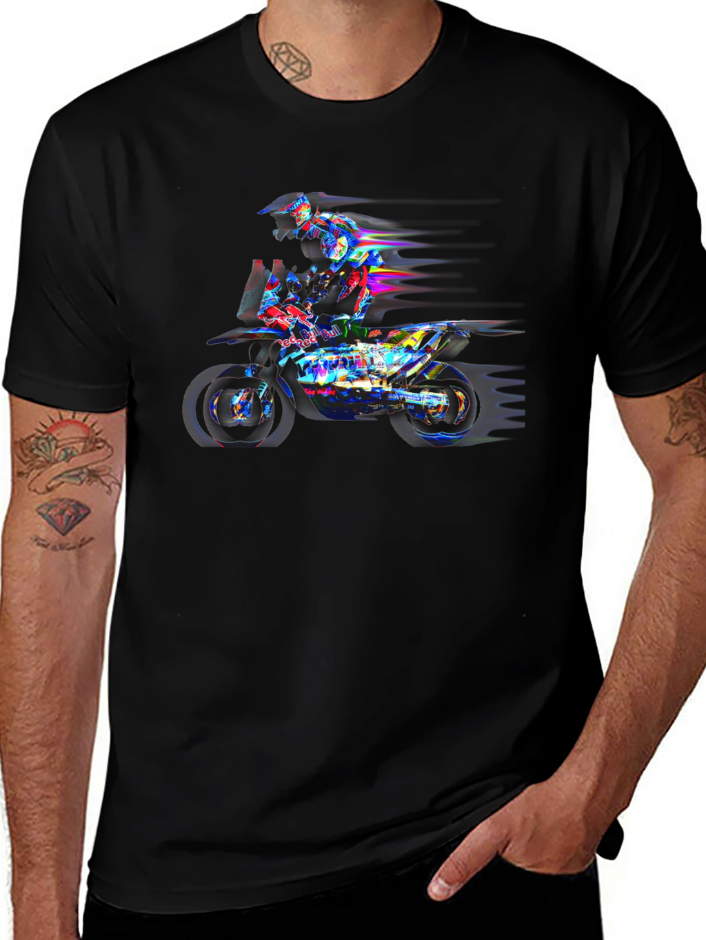 Motorcycle Rider Graphic Black Tee