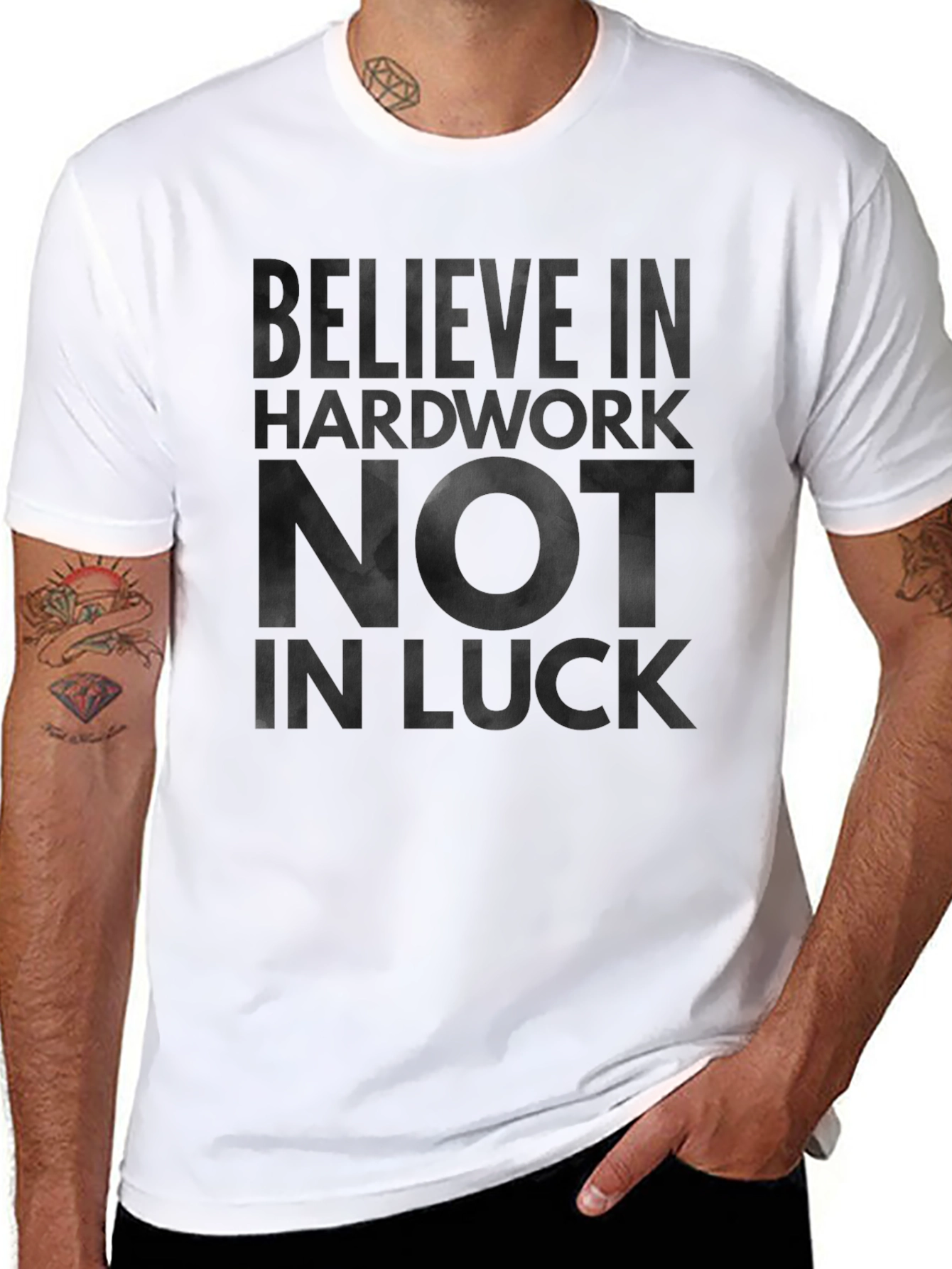 Believe in Hardwork Graphic Tee - Black