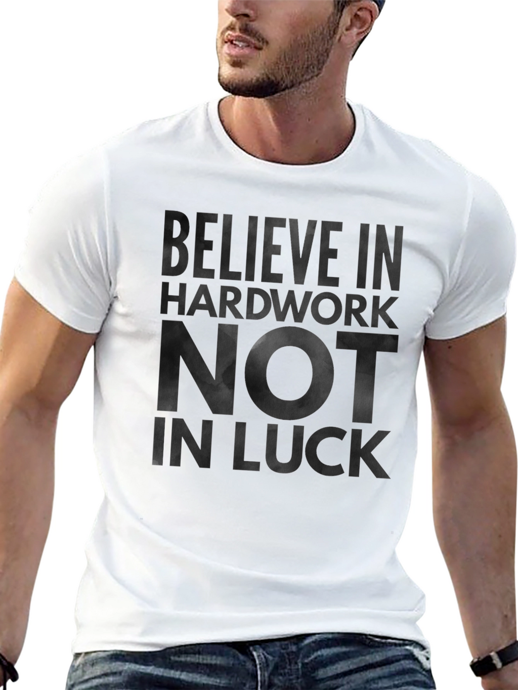 Believe in Hardwork Graphic Tee - Black