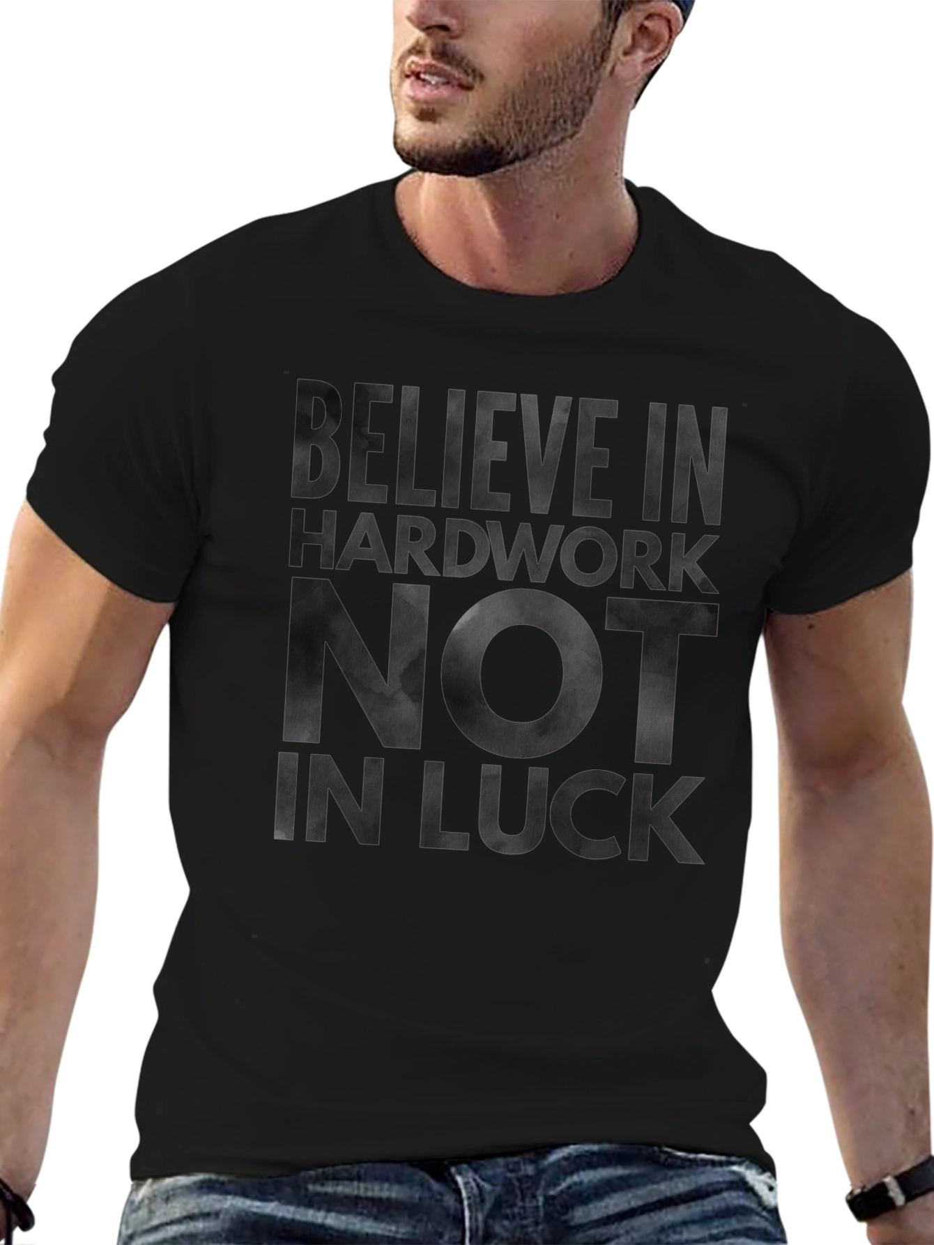 Believe in Hardwork Graphic Tee - Black