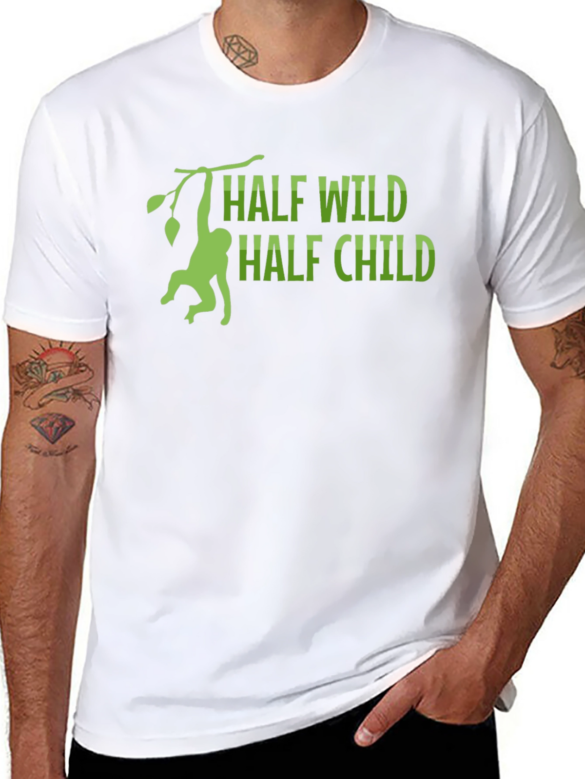 Half Wild Half Child T-Shirt - Monkey Design