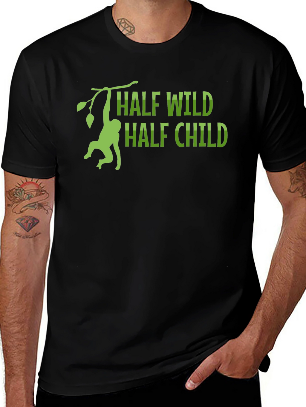 Half Wild Half Child T-Shirt - Monkey Design