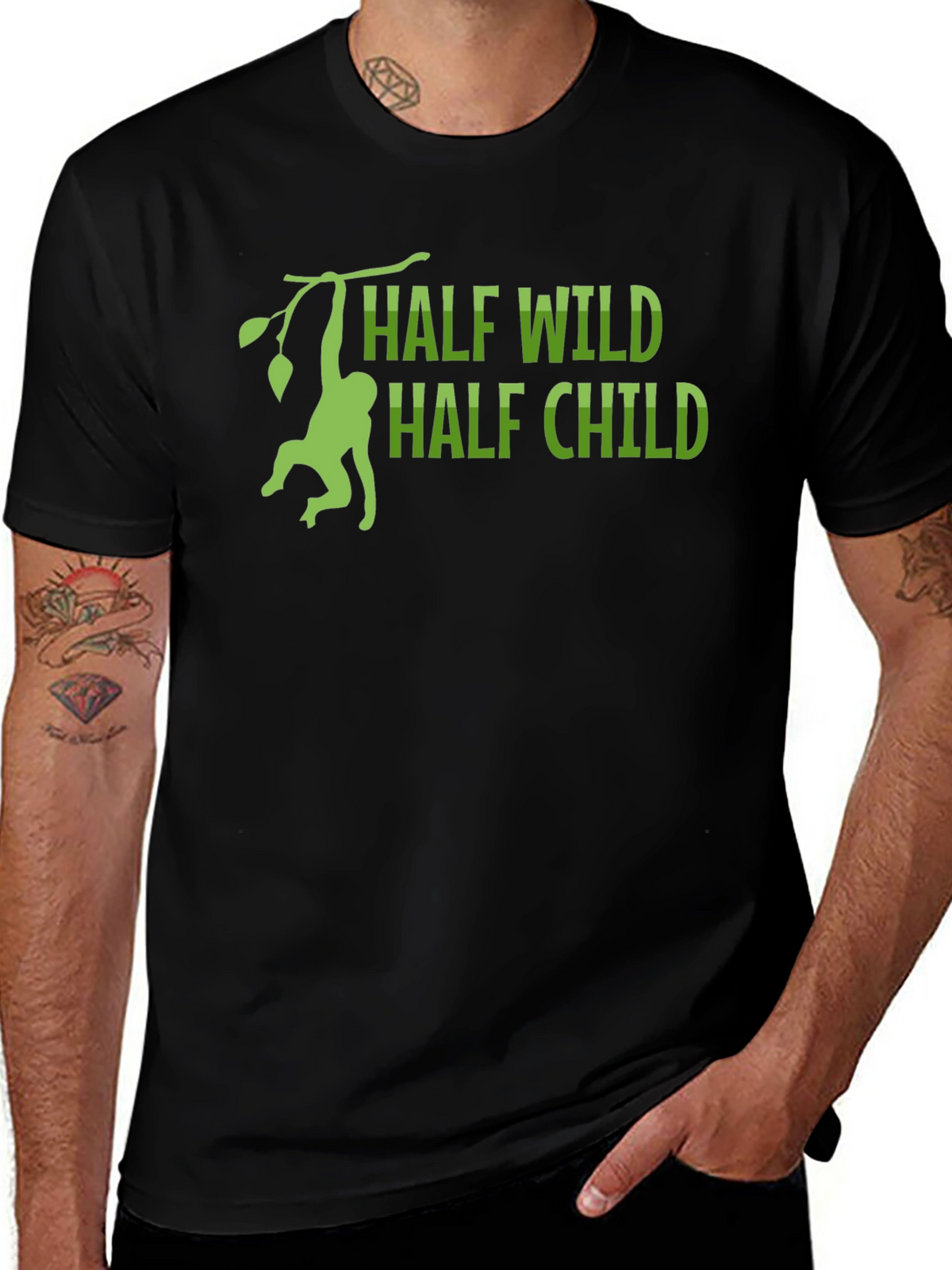 Half Wild Half Child T-Shirt - Monkey Design