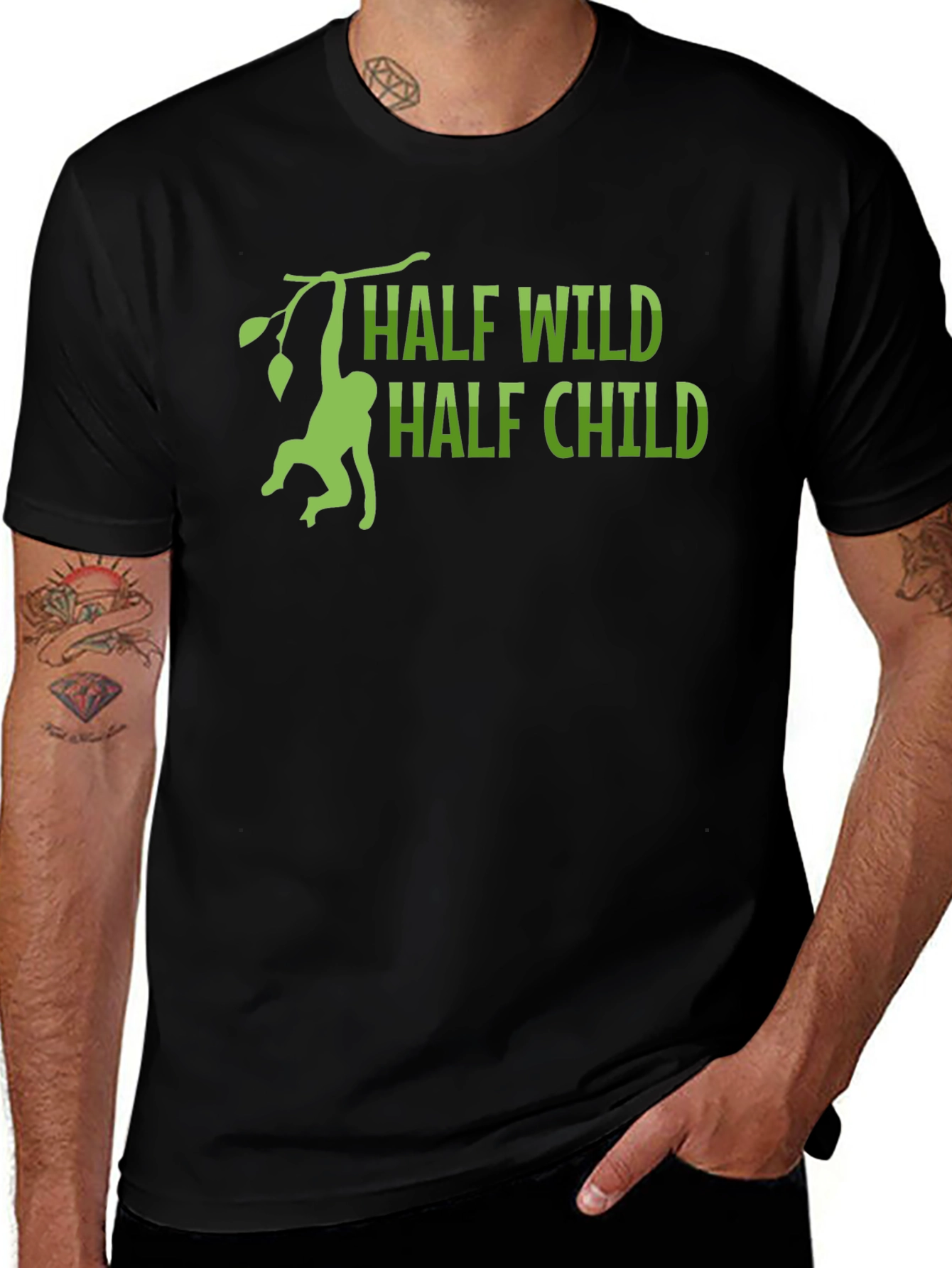 Half Wild Half Child T-Shirt - Monkey Design