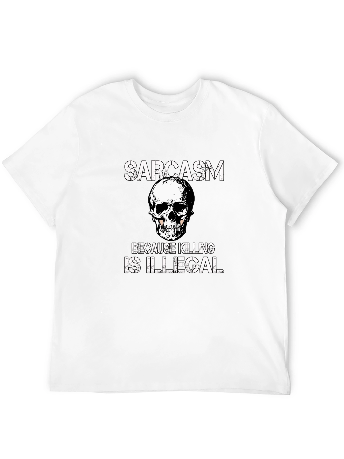 Sarcasm Skull Graphic Tee - Black