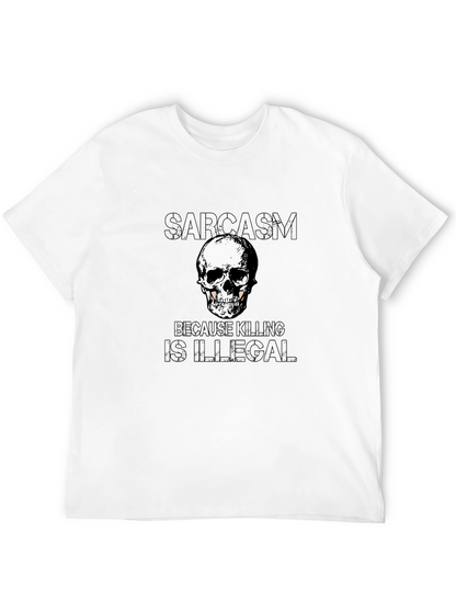 Sarcasm Skull Graphic Tee - Black