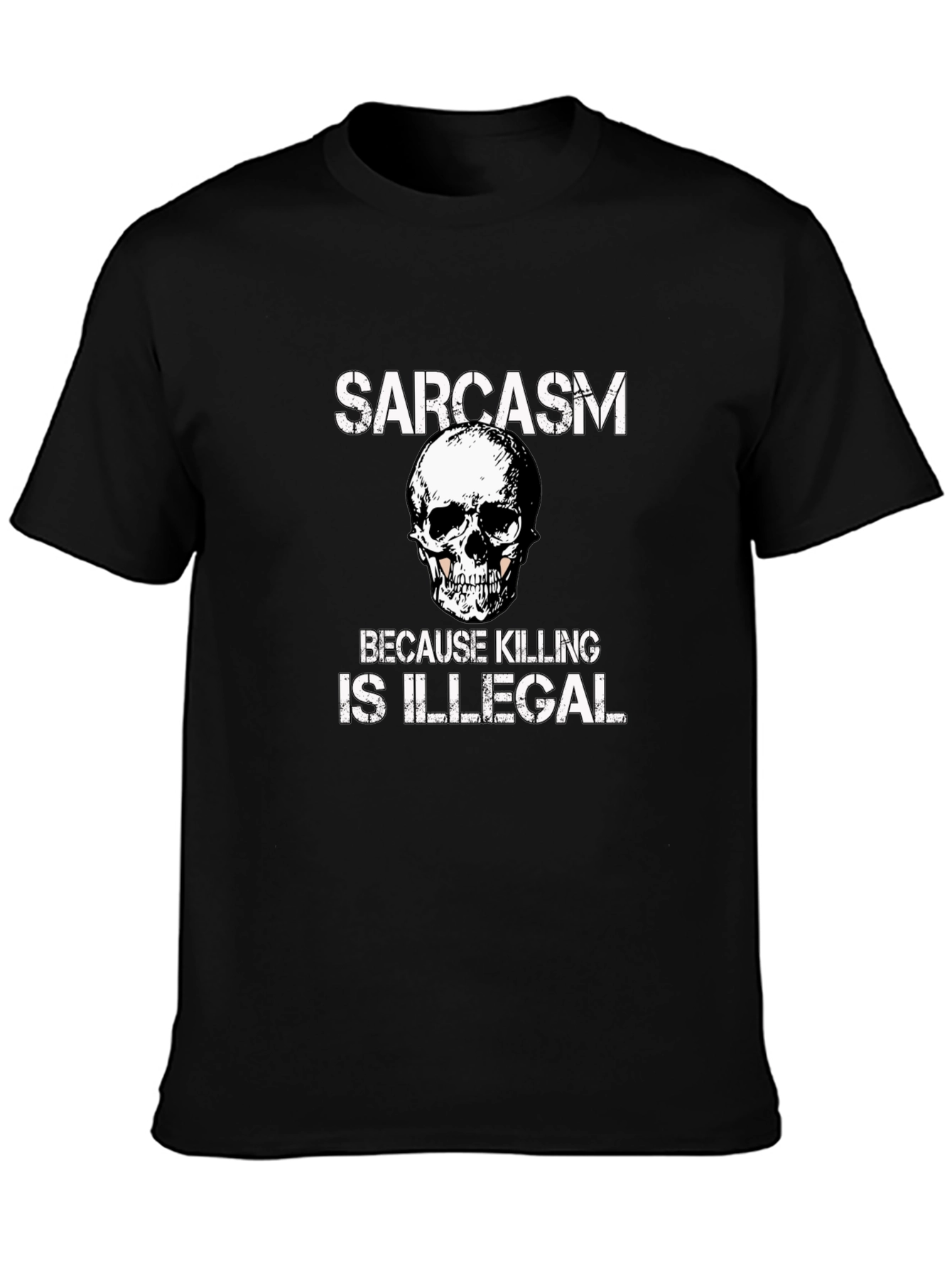 Sarcasm Skull Graphic Tee - Black