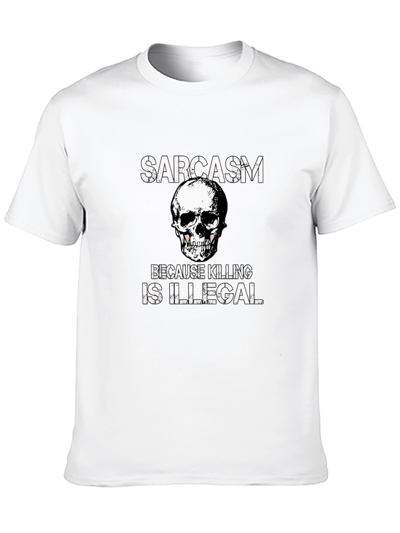 Sarcasm Skull Graphic Tee - Black