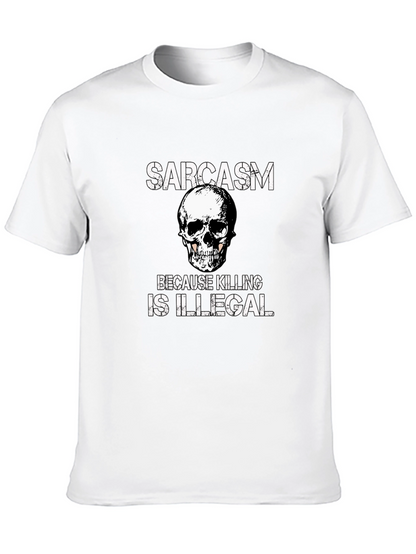 Sarcasm Skull Graphic Tee - Black
