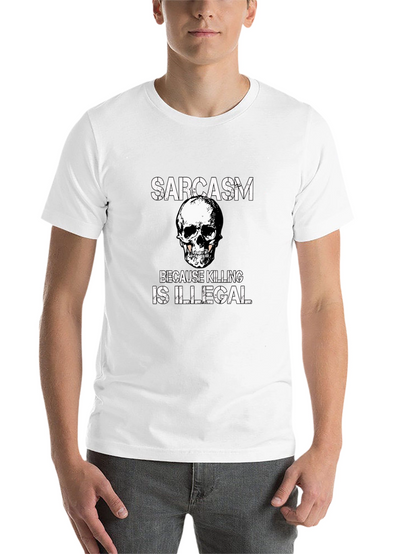 Sarcasm Skull Graphic Tee - Black
