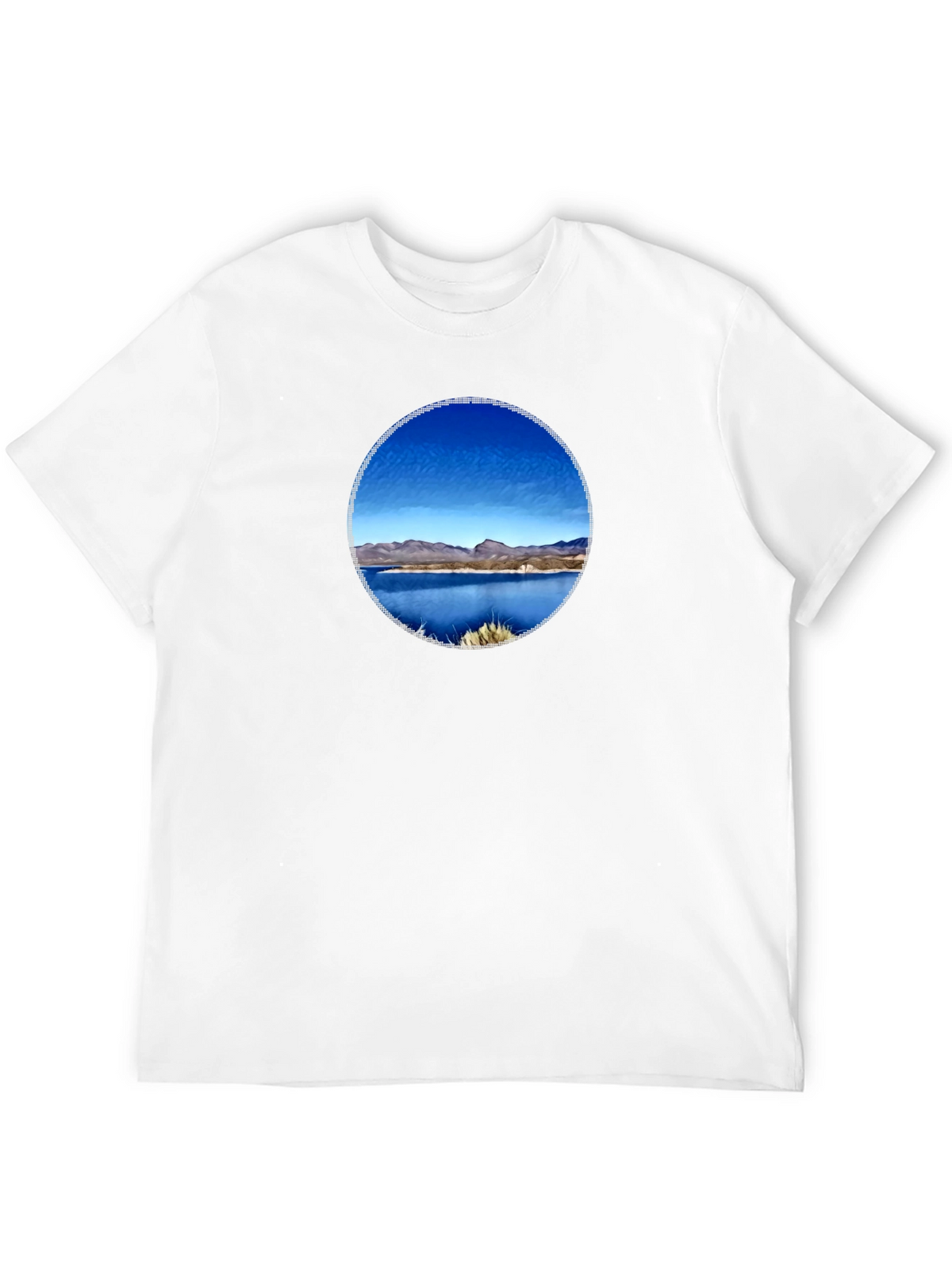 Scenic Lake View Graphic Tee - Black