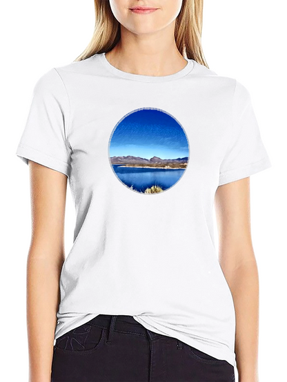 Scenic Lake View Graphic Tee - Black
