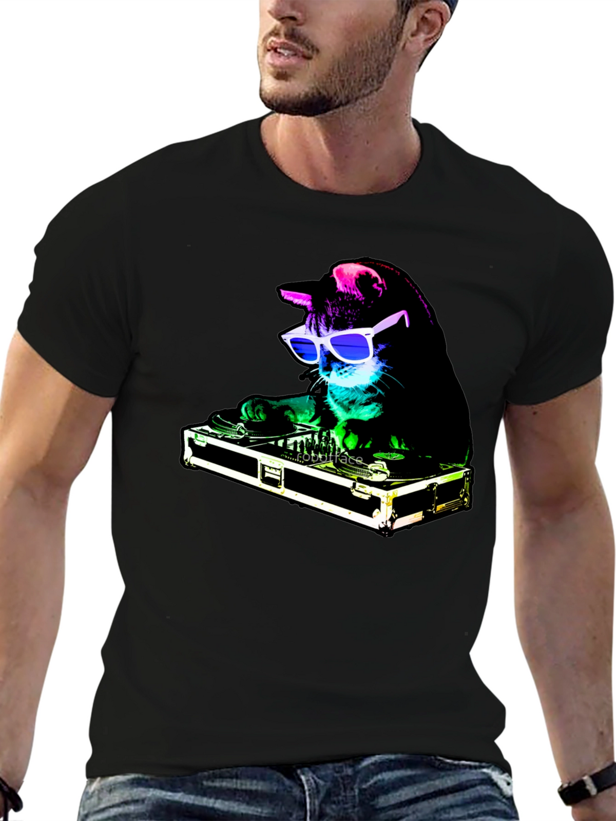 DJ Cat Graphic Tee - Party Animal T-Shirt