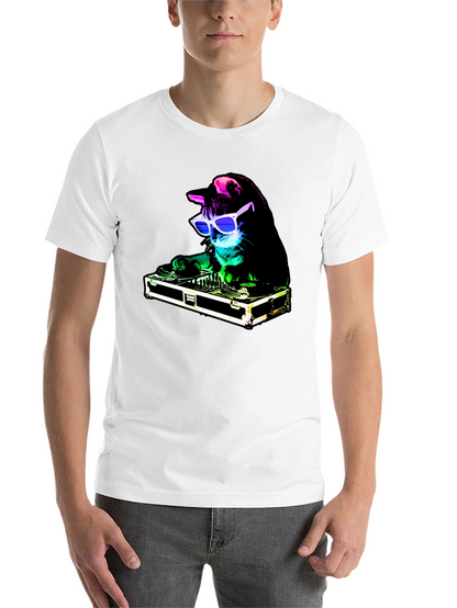 DJ Cat Graphic Tee - Party Animal T-Shirt