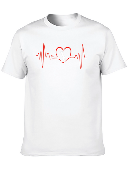 Saxophone Heartbeat Graphic Tee - Music Lover T-Shirt