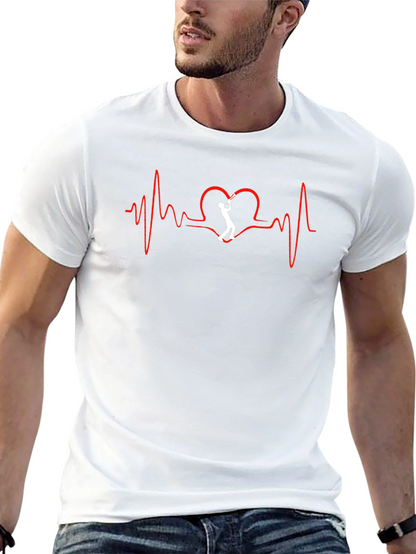 Saxophone Heartbeat Graphic Tee - Music Lover T-Shirt