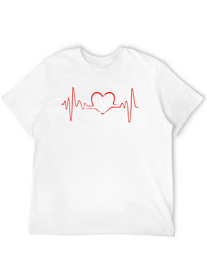 Saxophone Heartbeat Graphic Tee - Music Lover T-Shirt