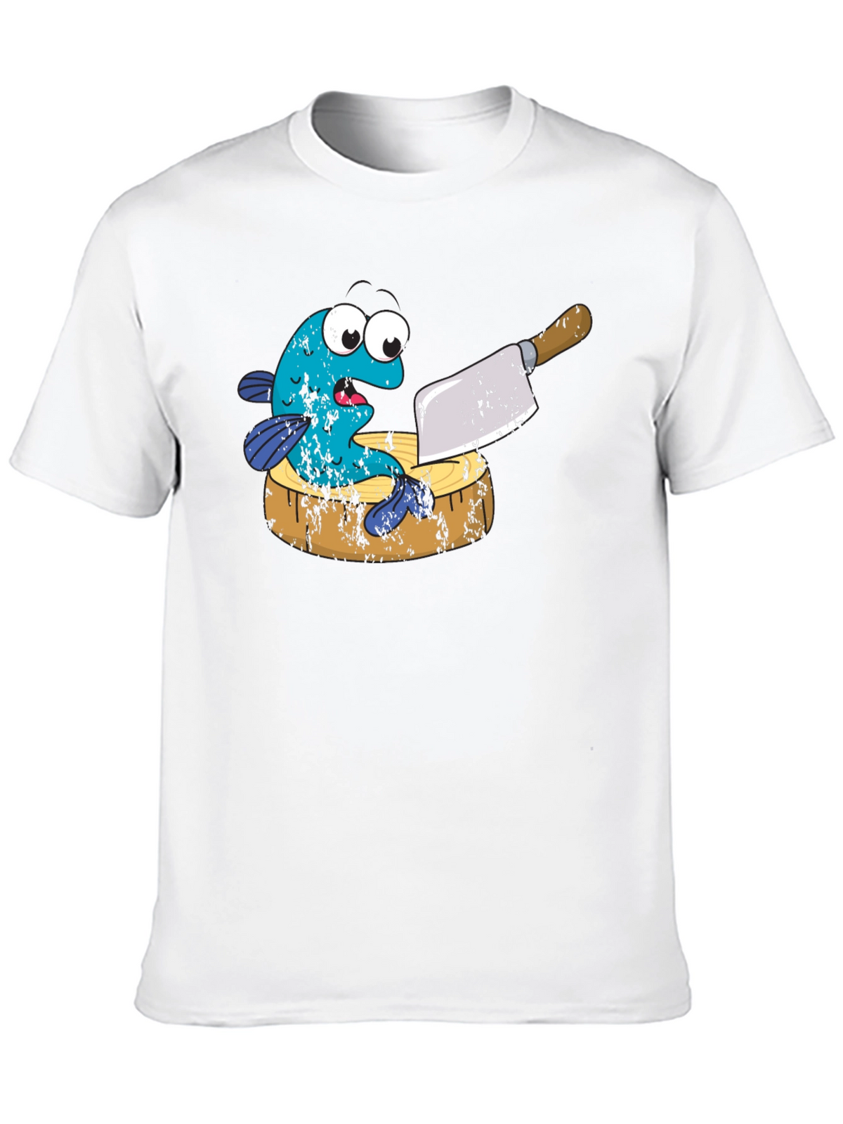 Funny Fish on Cutting Board Graphic T-Shirt