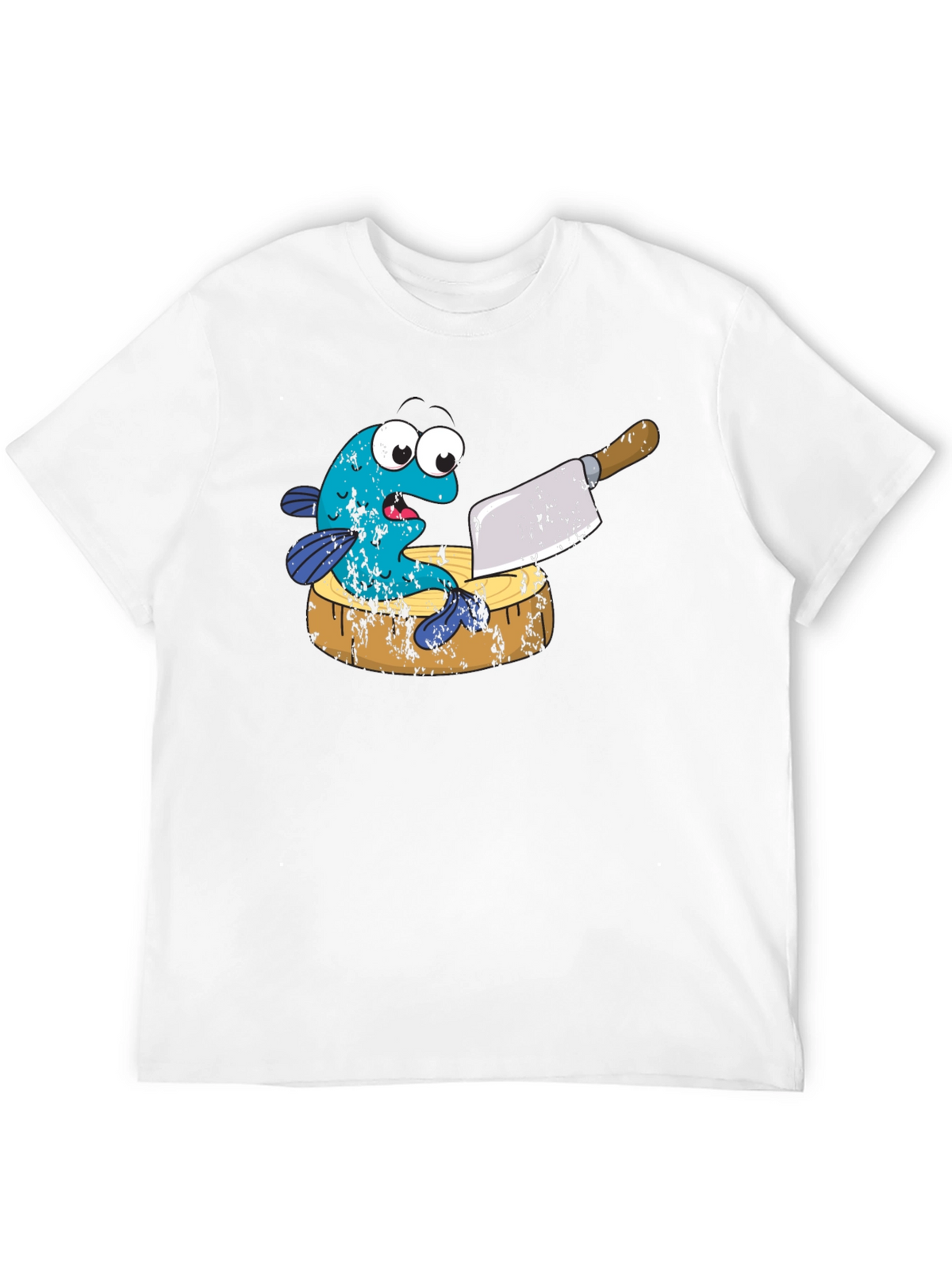 Funny Fish on Cutting Board Graphic T-Shirt