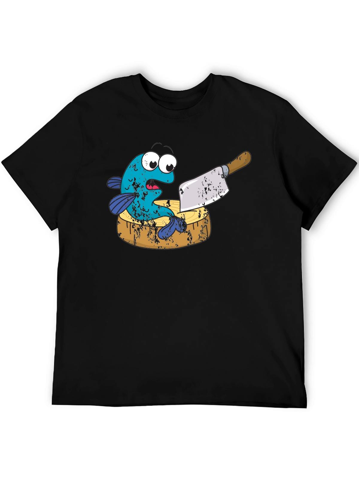Funny Fish on Cutting Board Graphic T-Shirt