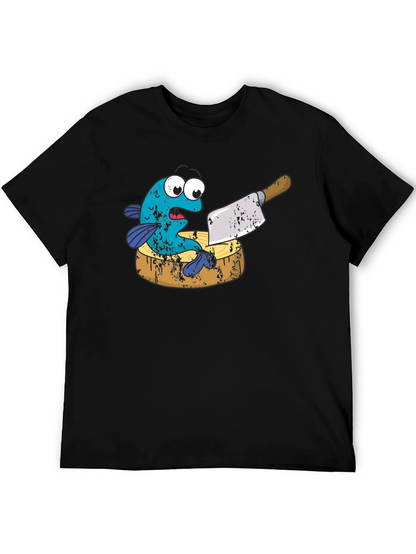 Funny Fish on Cutting Board Graphic T-Shirt
