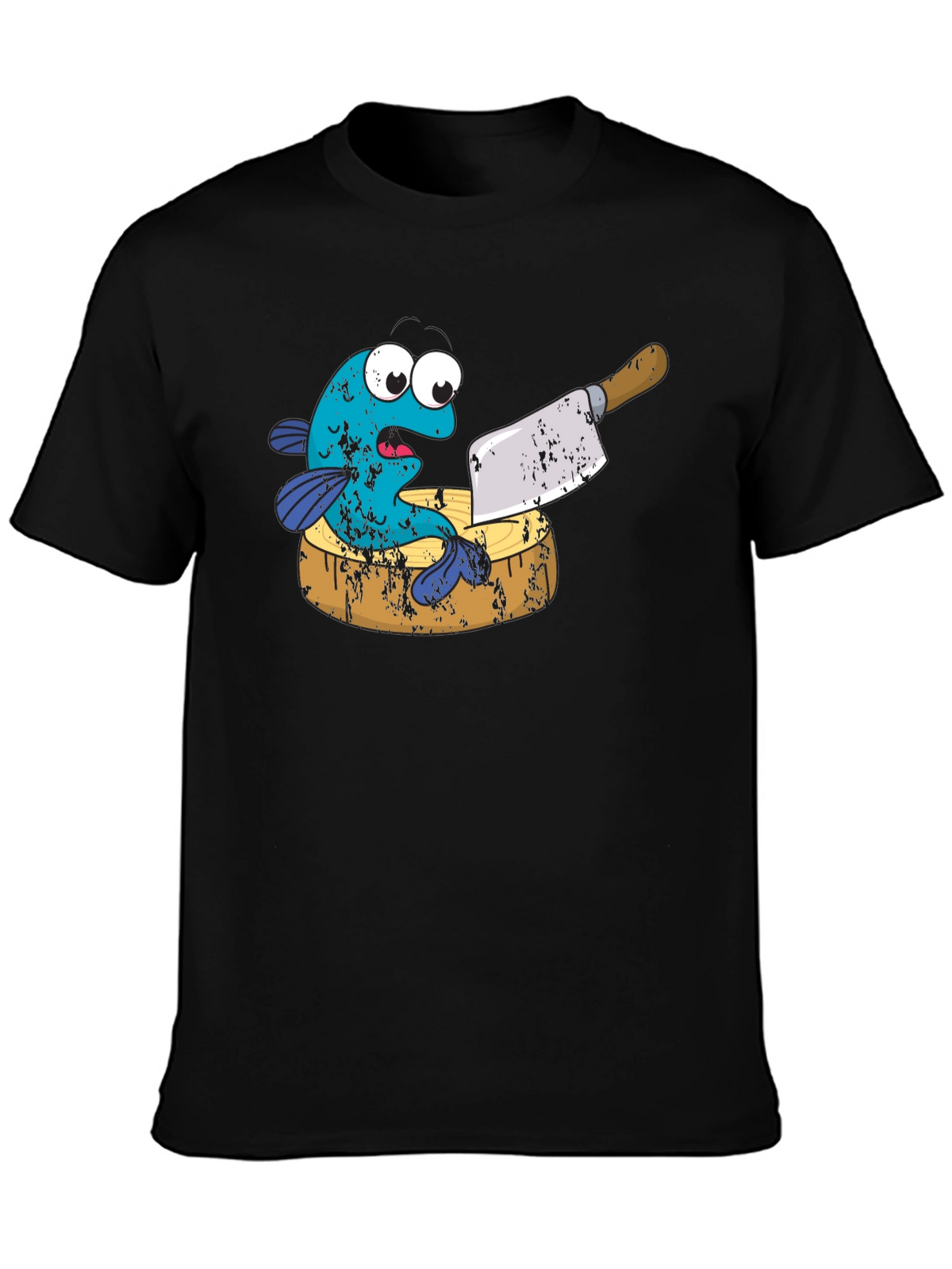 Funny Fish on Cutting Board Graphic T-Shirt