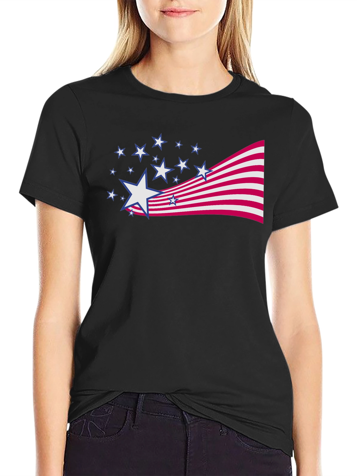 Patriotic Stars & Stripes Graphic Tee