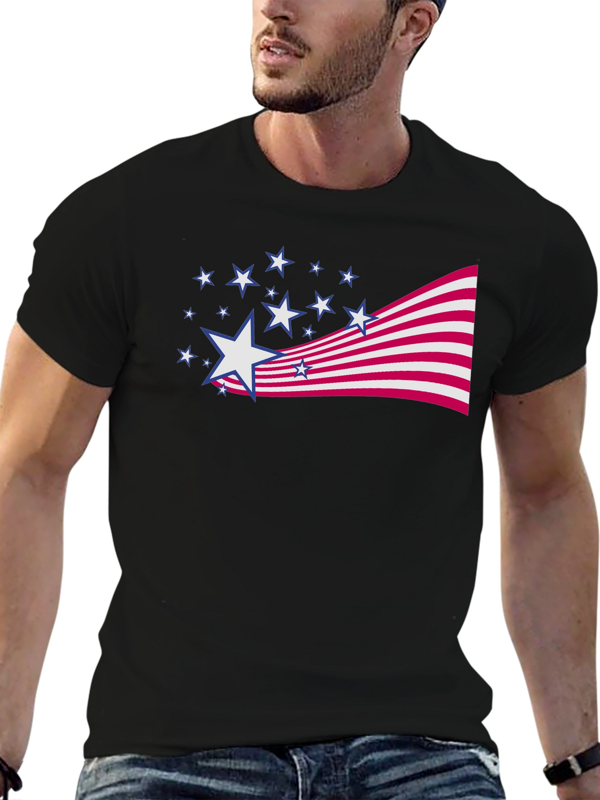 Patriotic Stars & Stripes Graphic Tee