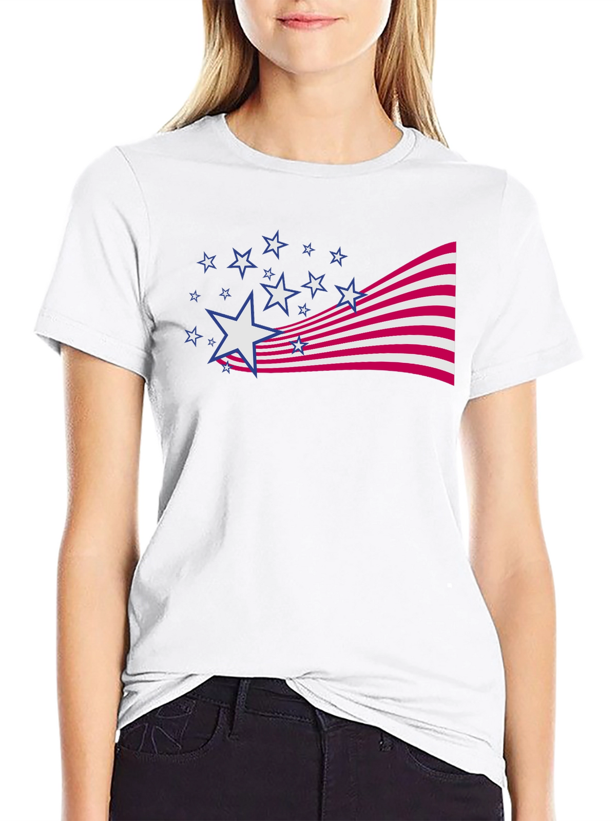 Patriotic Stars & Stripes Graphic Tee