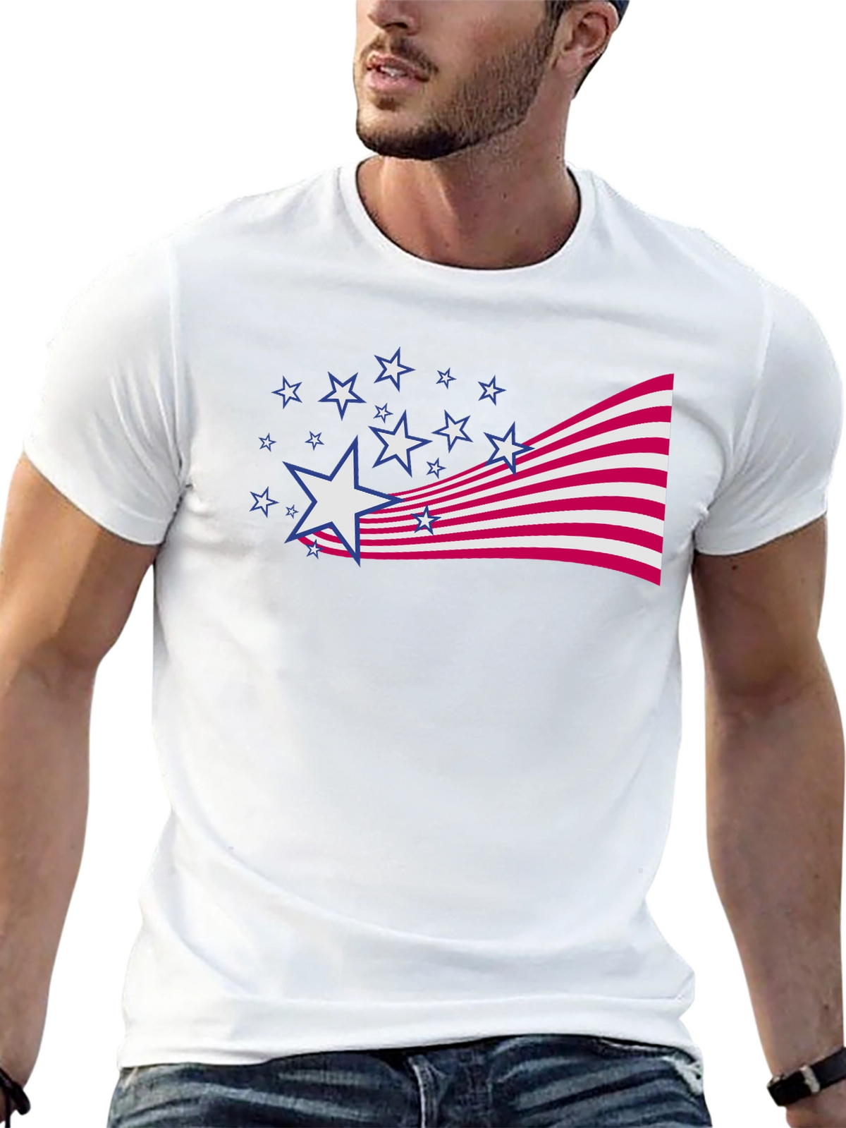 Patriotic Stars & Stripes Graphic Tee