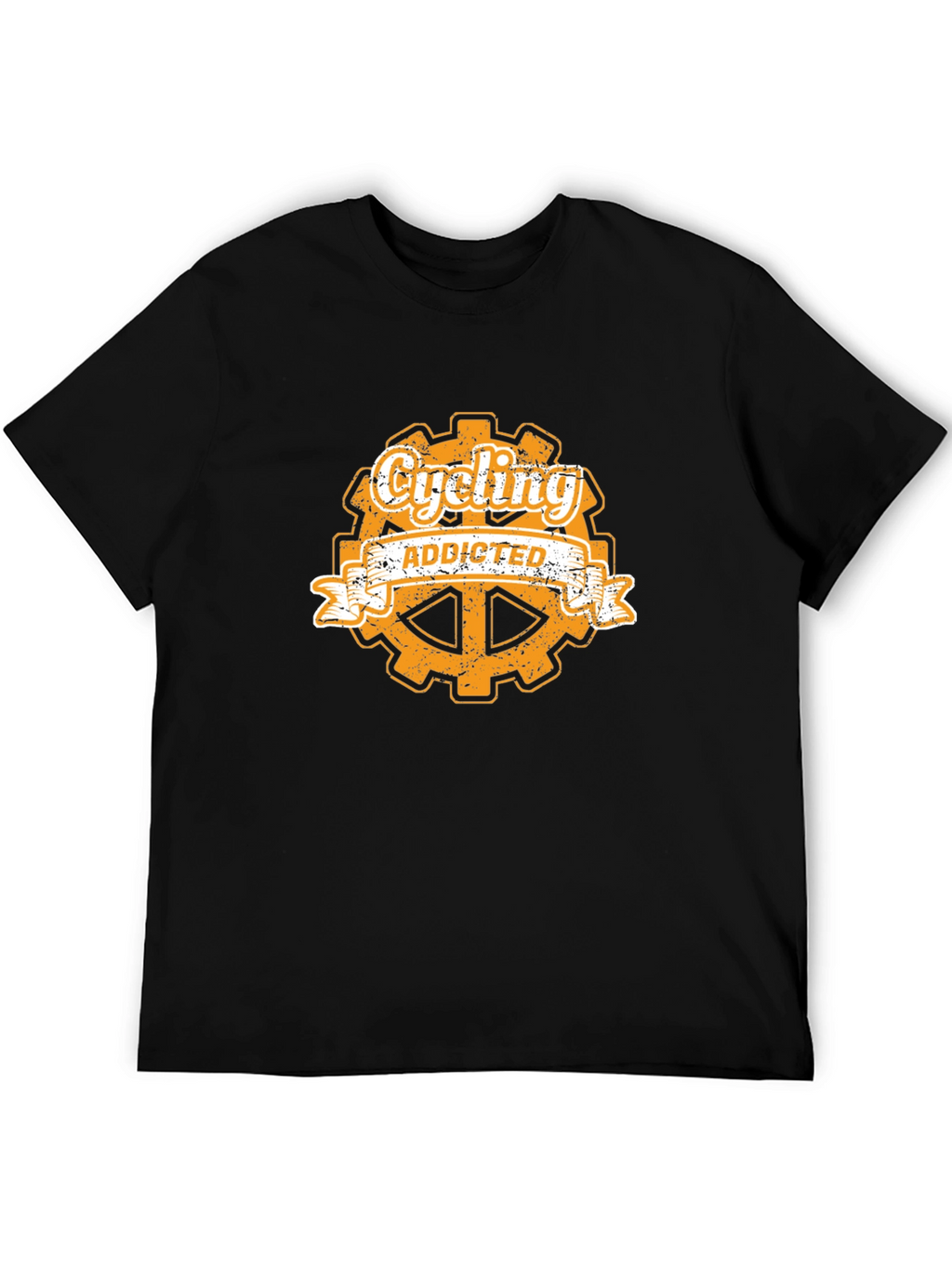 Cycling Addicted Graphic Tee - Black Cotton T-Shirt