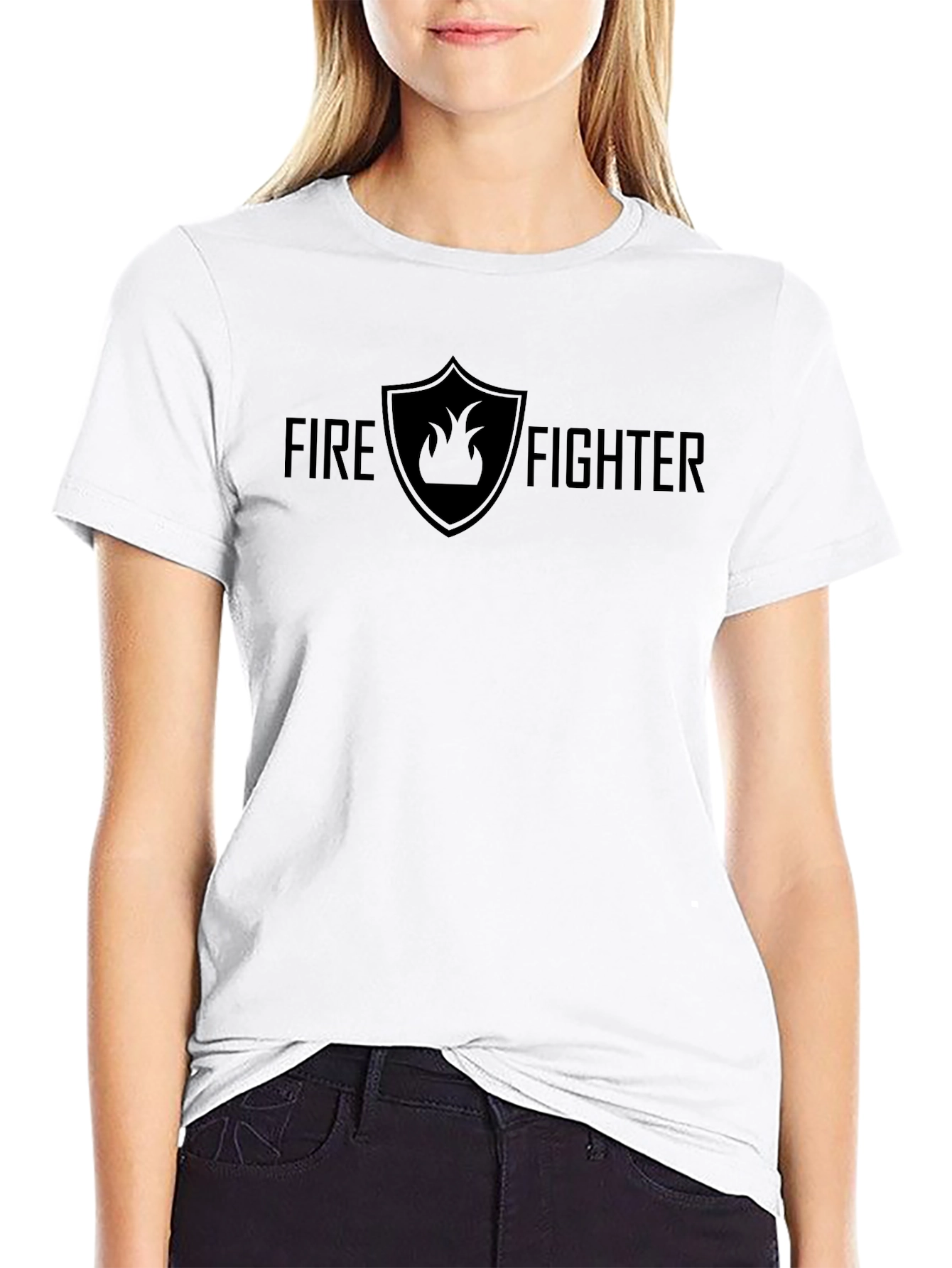 Firefighter Graphic Tee - Black Cotton Blend