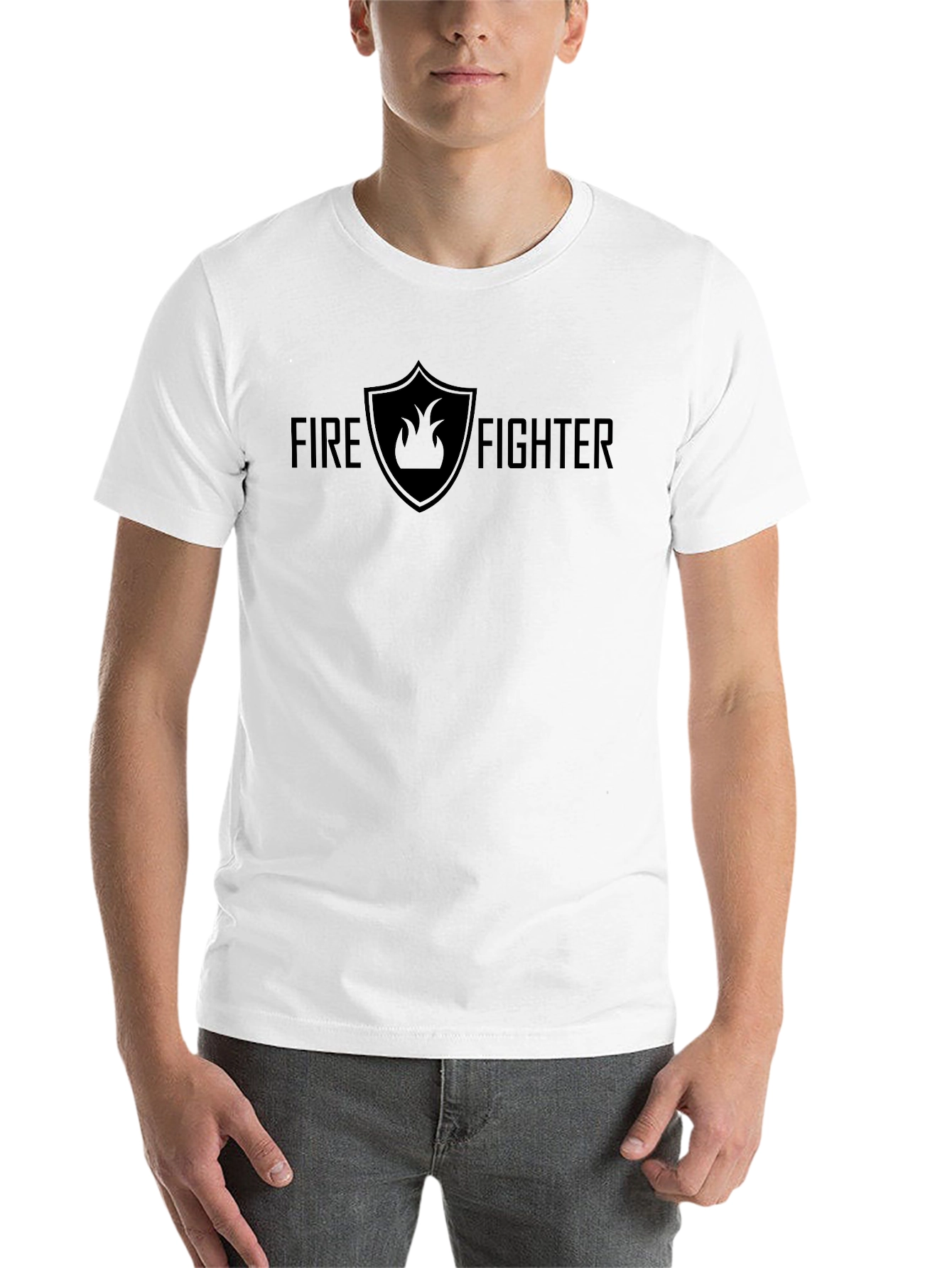 Firefighter Graphic Tee - Black Cotton Blend
