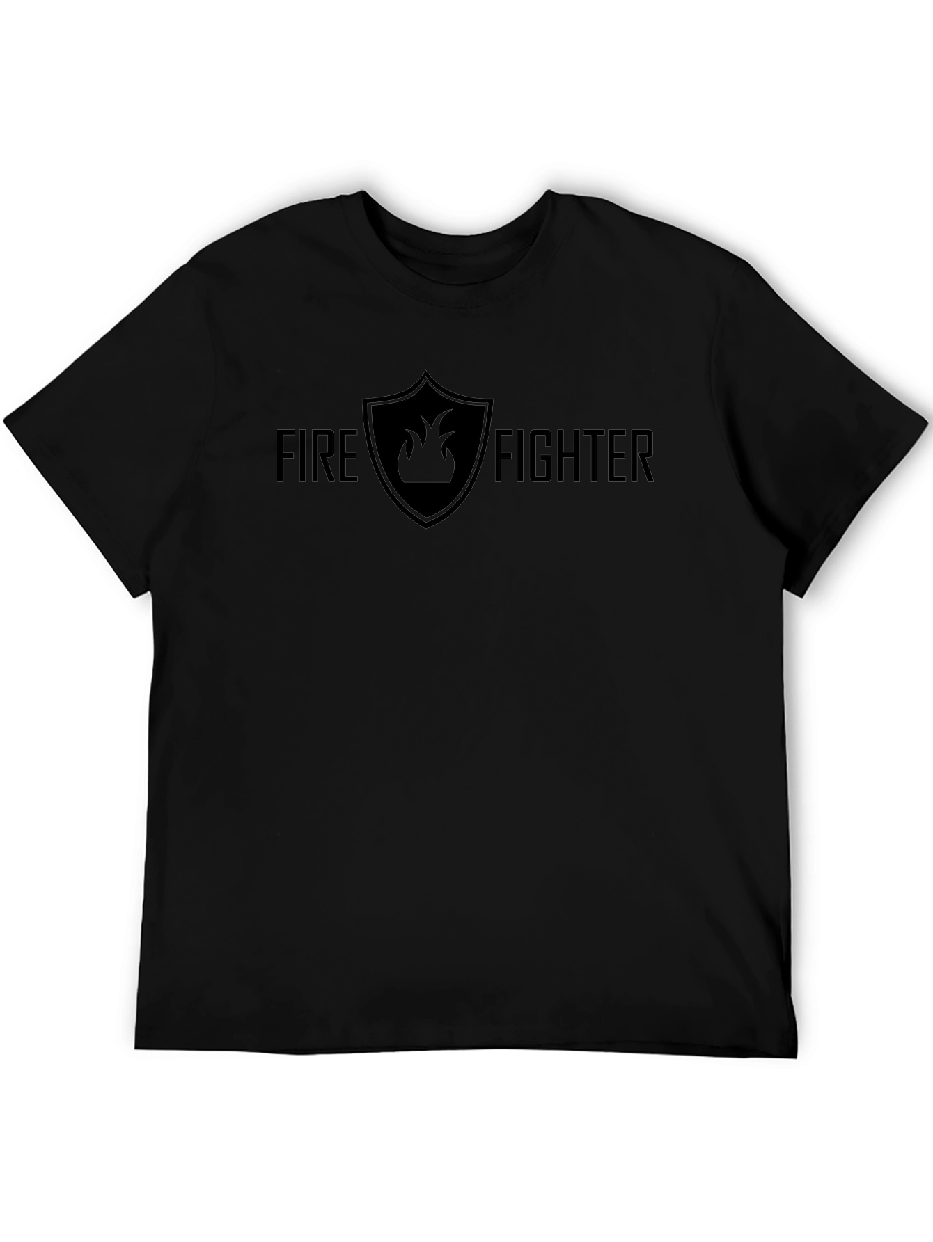 Firefighter Graphic Tee - Black Cotton Blend