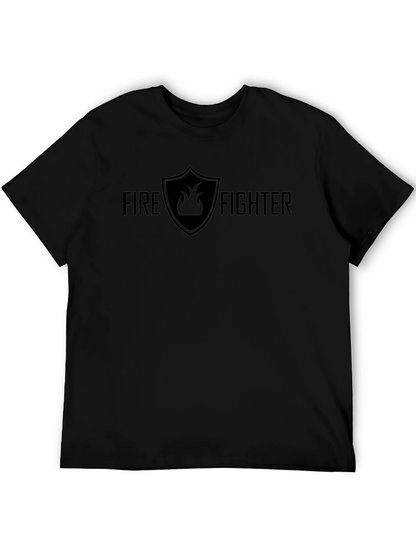 Firefighter Graphic Tee - Black Cotton Blend