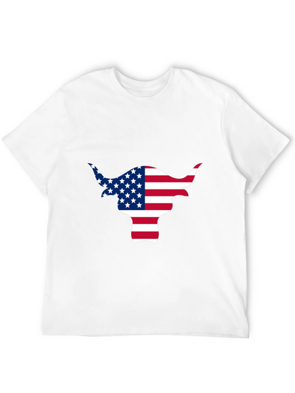 American Flag Bull Graphic Black Tee