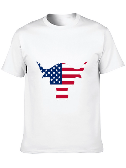 American Flag Bull Graphic Black Tee