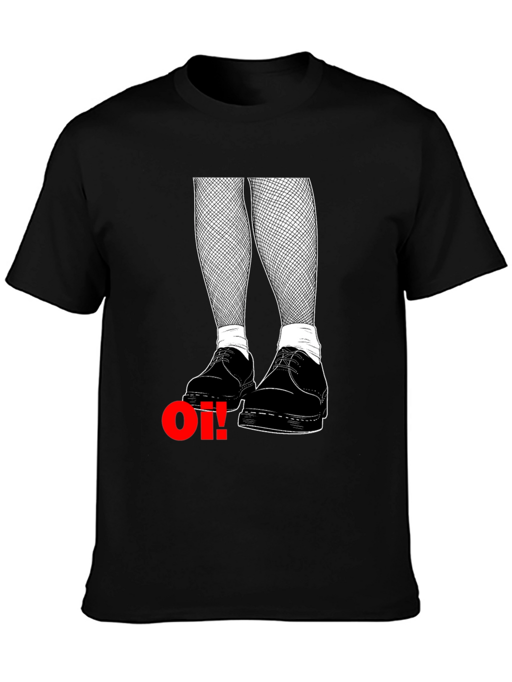 Oi! T-Shirt: Skinhead Style with Fishnet & Boots