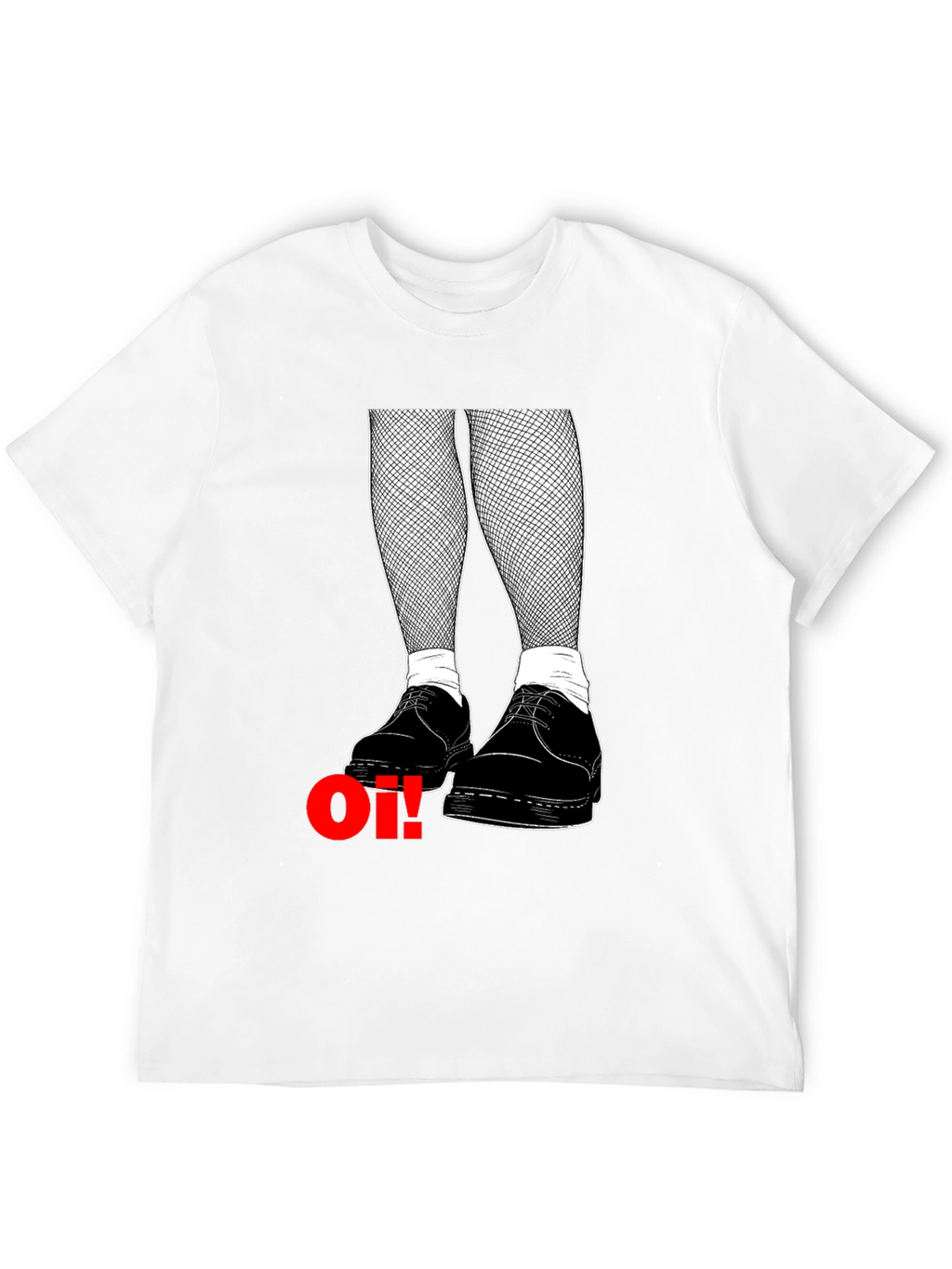 Oi! T-Shirt: Skinhead Style with Fishnet & Boots