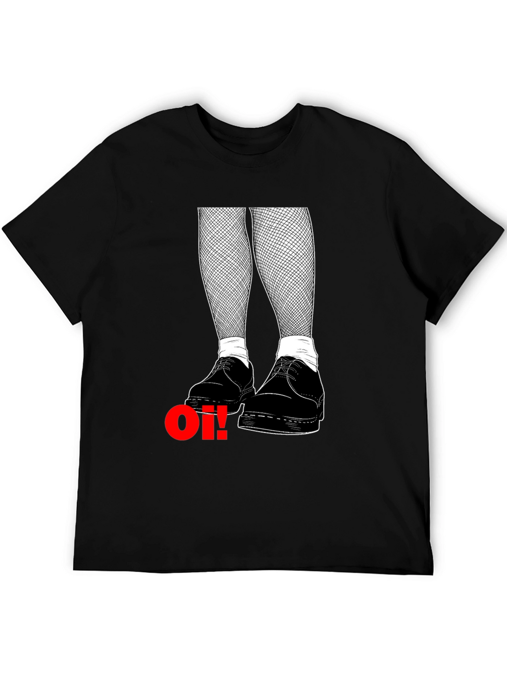 Oi! T-Shirt: Skinhead Style with Fishnet & Boots