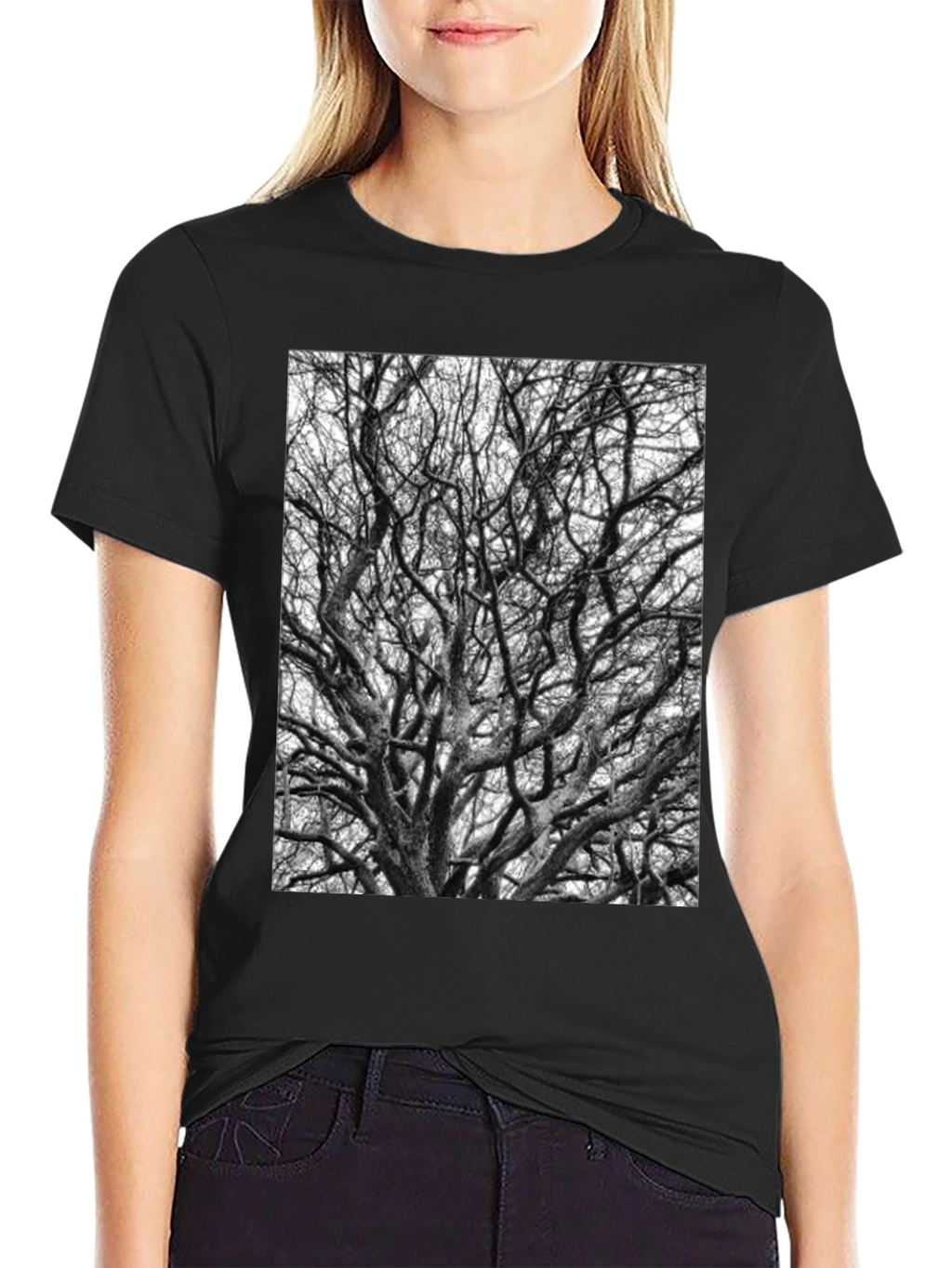 Black Tree Branches Graphic Tee