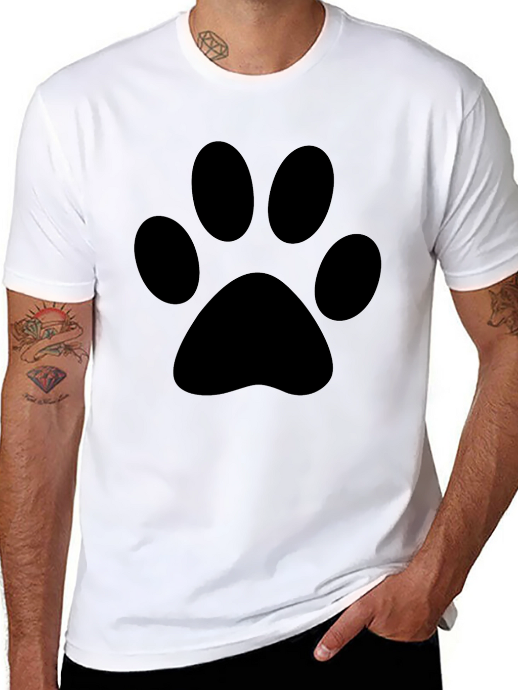 Black Paw Print T-Shirt - Casual Style