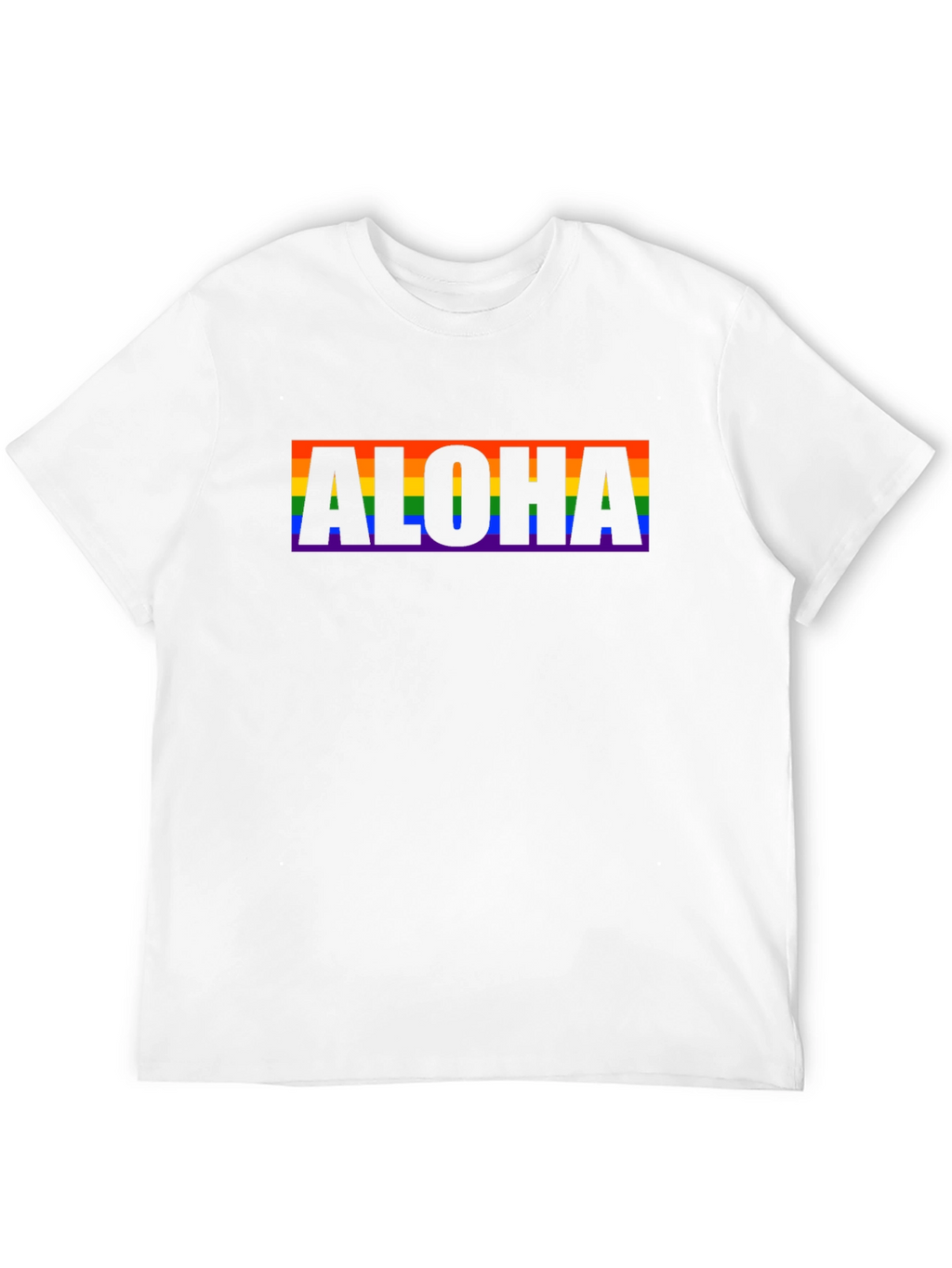 Aloha Rainbow Pride Graphic Tee - Black Cotton T-Shirt