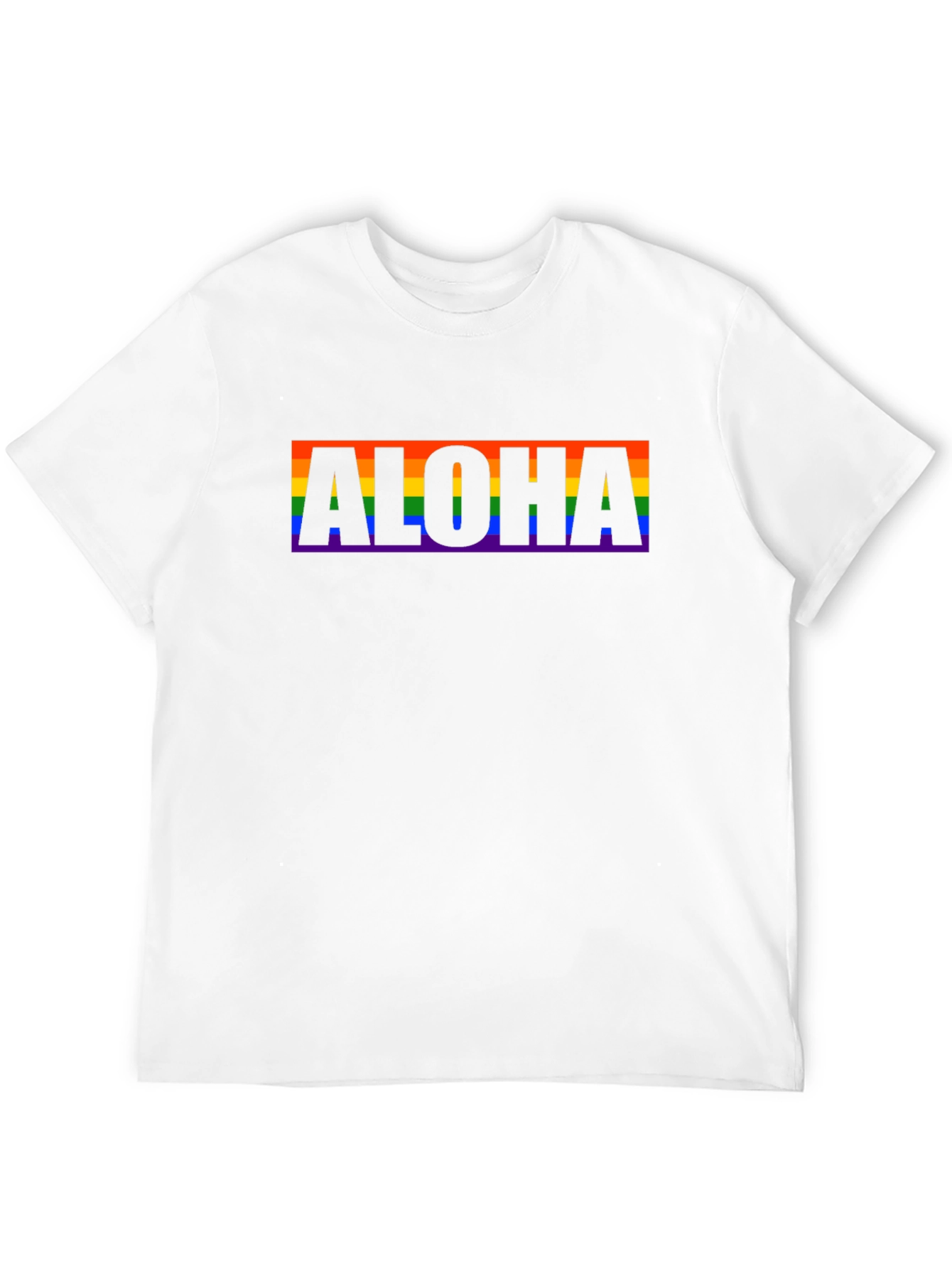 Aloha Rainbow Pride Graphic Tee - Black Cotton T-Shirt