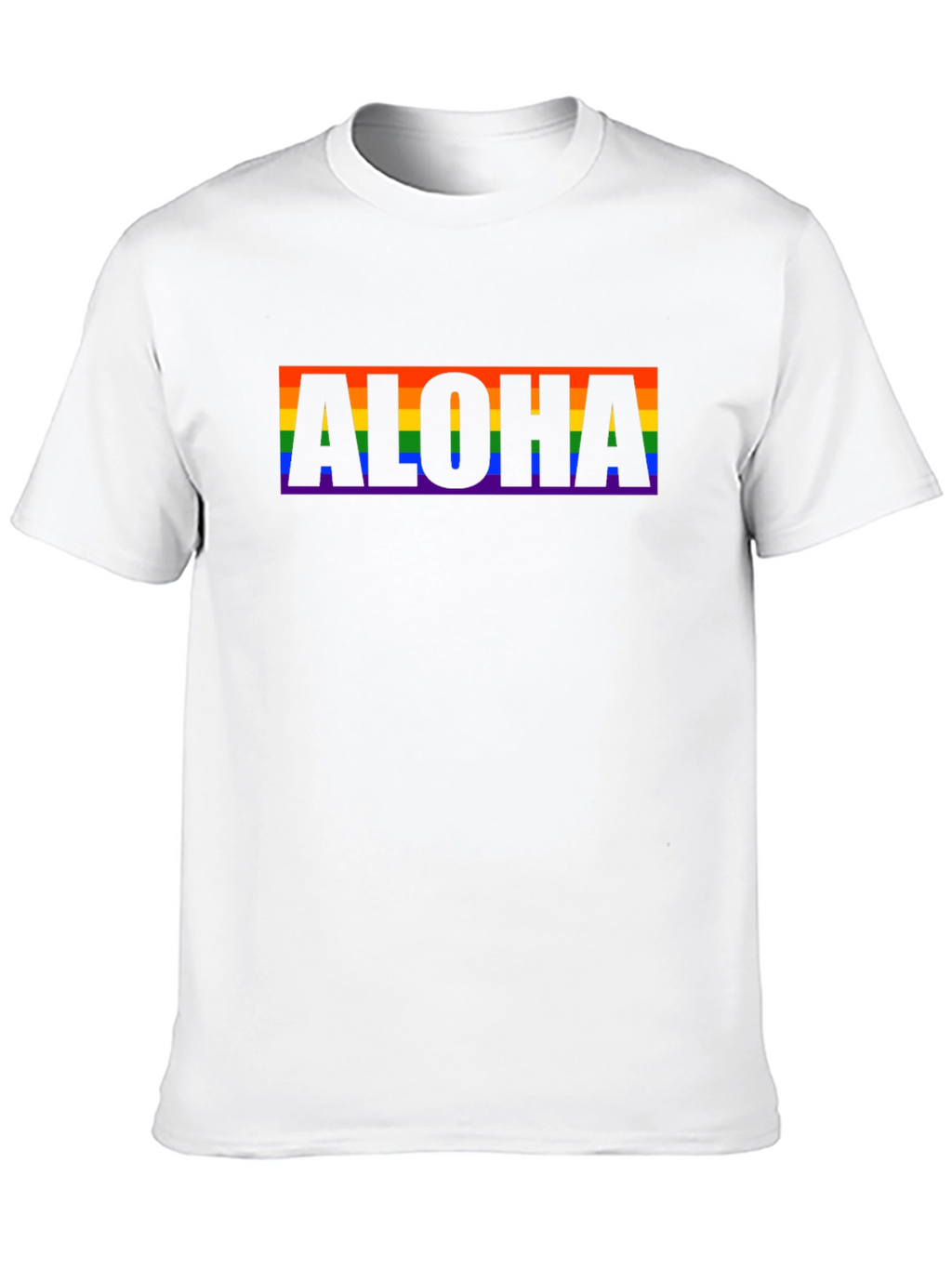 Aloha Rainbow Pride Graphic Tee - Black Cotton T-Shirt