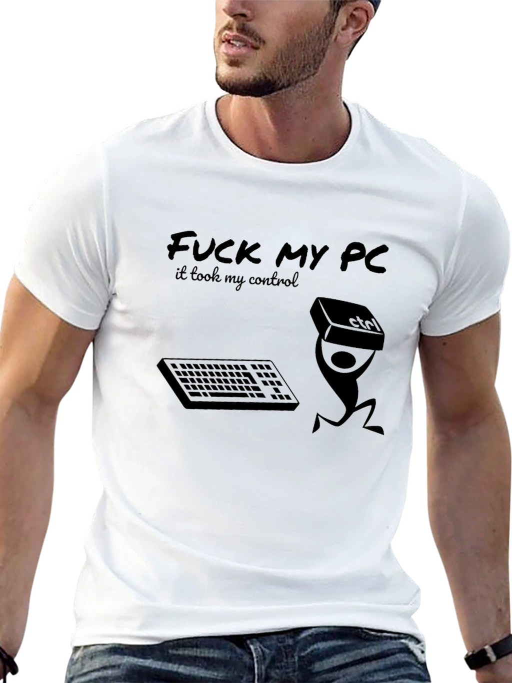 Funny PC Gamer T-Shirt - Control Freak Design