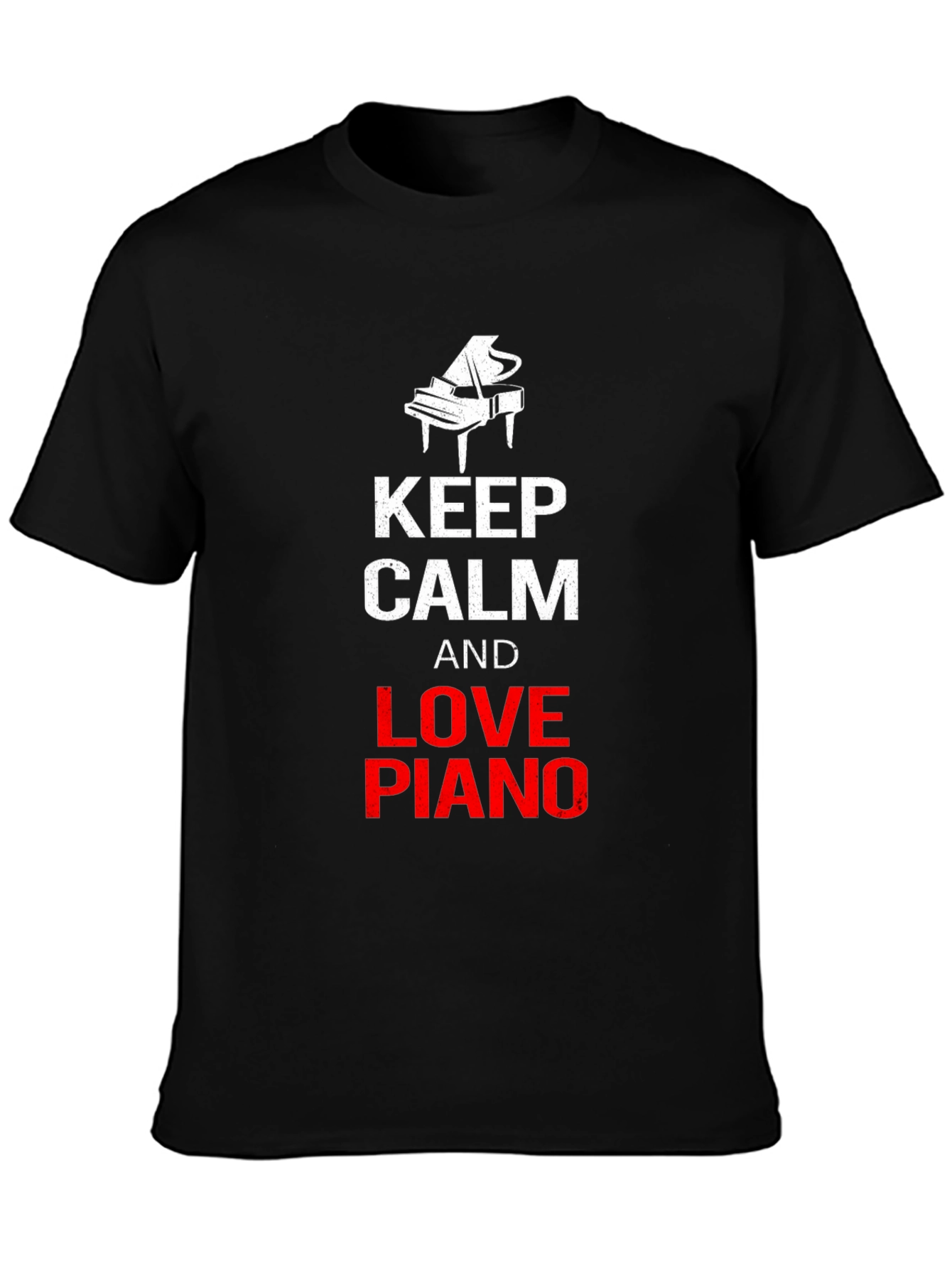 Keep Calm and Love Piano Black T-Shirt