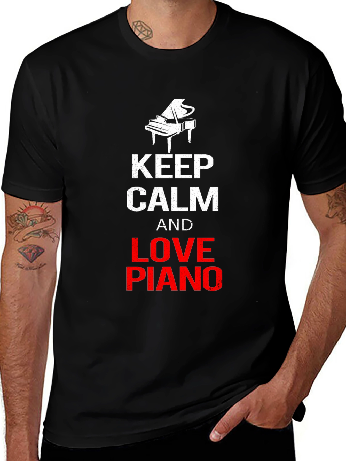 Keep Calm and Love Piano Black T-Shirt