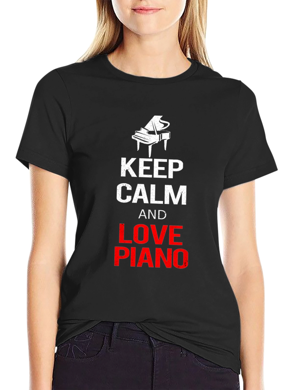 Keep Calm and Love Piano Black T-Shirt