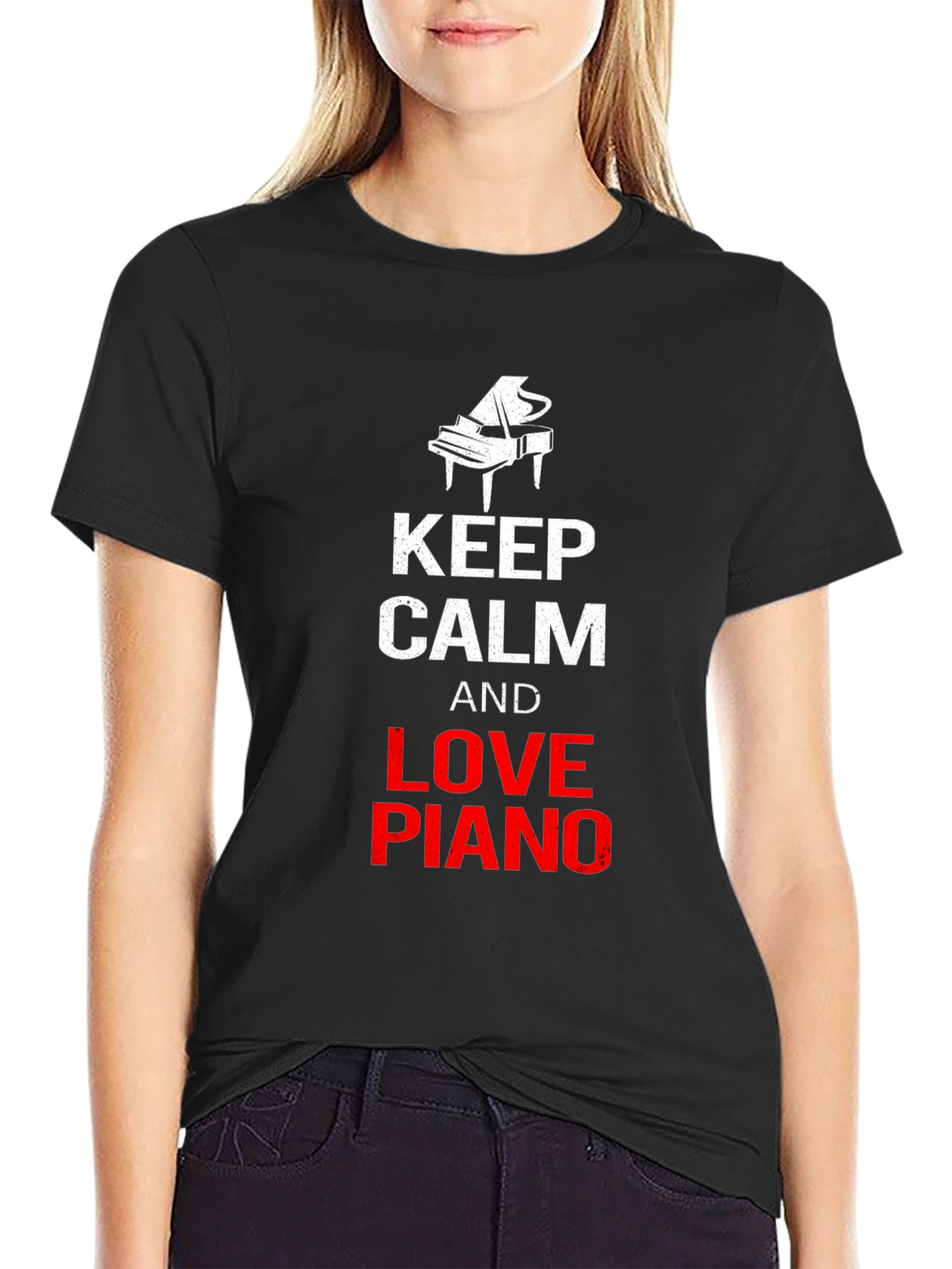 Keep Calm and Love Piano Black T-Shirt